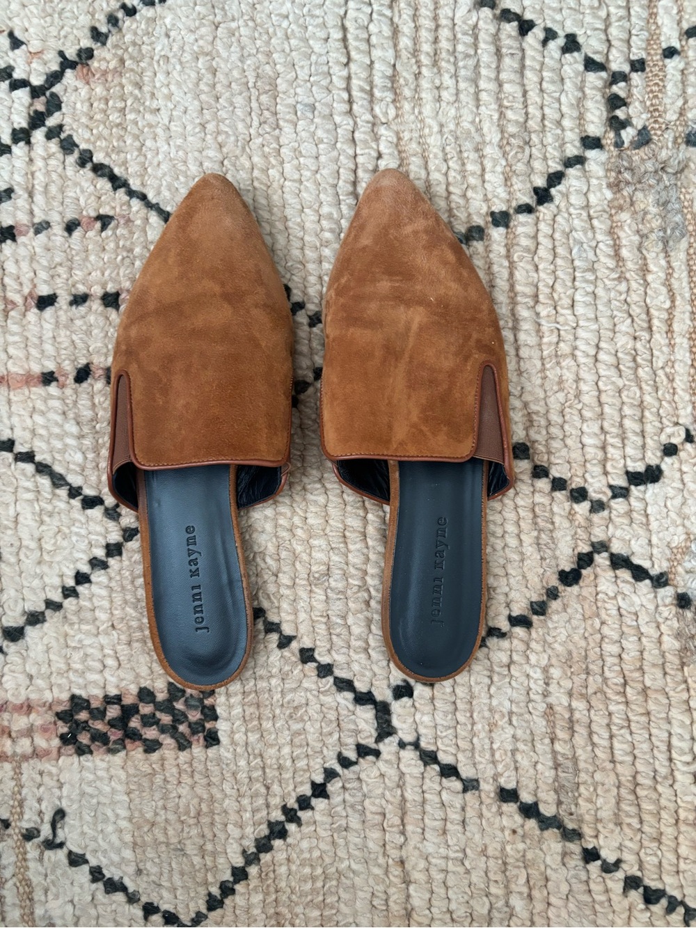 Jenni Kayne Tan Suede Pointed-Toe Slide Mules